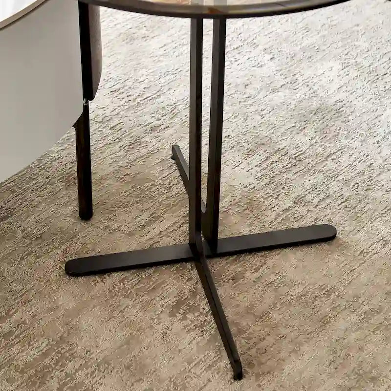 End Table Glass Top Side/End Drink Table Tall Modern Round Accent Metal Nightstand Furniture