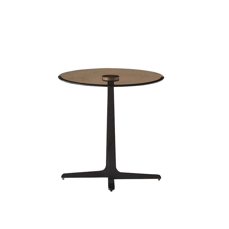 End Table Glass Top Side/End Drink Table Tall Modern Round Accent Metal Nightstand Furniture