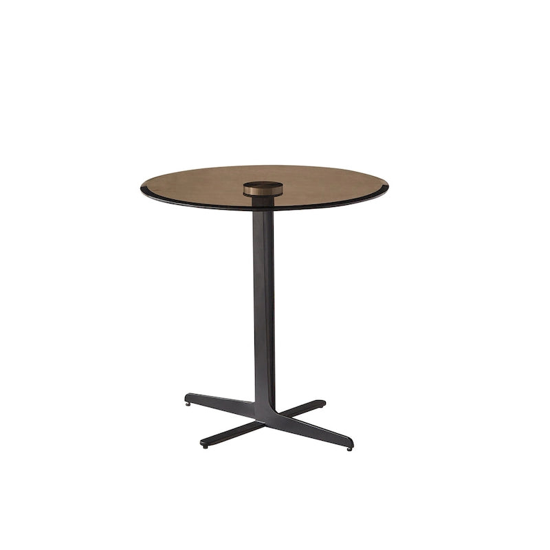 End Table Glass Top Side/End Drink Table Tall Modern Round Accent Metal Nightstand Furniture