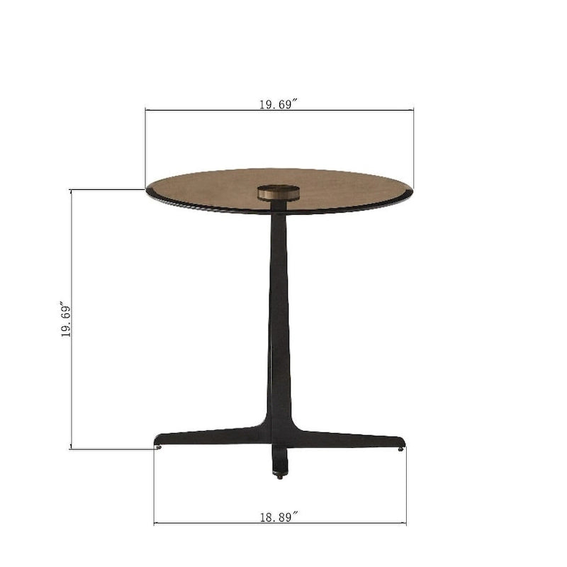 End Table Glass Top Side/End Drink Table Tall Modern Round Accent Metal Nightstand Furniture