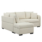 L-shaped Sectional Pull Out Sofa Bed Sleeper Sofa with Two USB Ports, Two Power Sockets