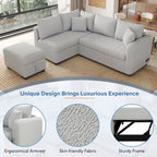 L-shaped Sectional Pull Out Sofa Bed Sleeper Sofa with Two USB Ports, Two Power Sockets