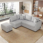 L-shaped Sectional Pull Out Sofa Bed Sleeper Sofa with Two USB Ports, Two Power Sockets