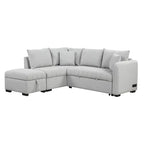 L-shaped Sectional Pull Out Sofa Bed Sleeper Sofa with Two USB Ports, Two Power Sockets