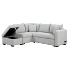 L-shaped Sectional Pull Out Sofa Bed Sleeper Sofa with Two USB Ports, Two Power Sockets
