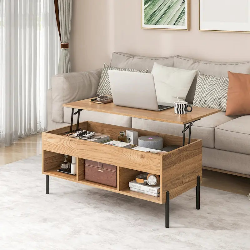 Lift Top Coffee Table with Storage Compartment & 3 Open See Details