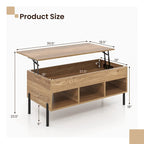 Lift Top Coffee Table with Storage Compartment & 3 Open See Details