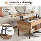 Lift Top Coffee Table with Storage Compartment & 3 Open See Details