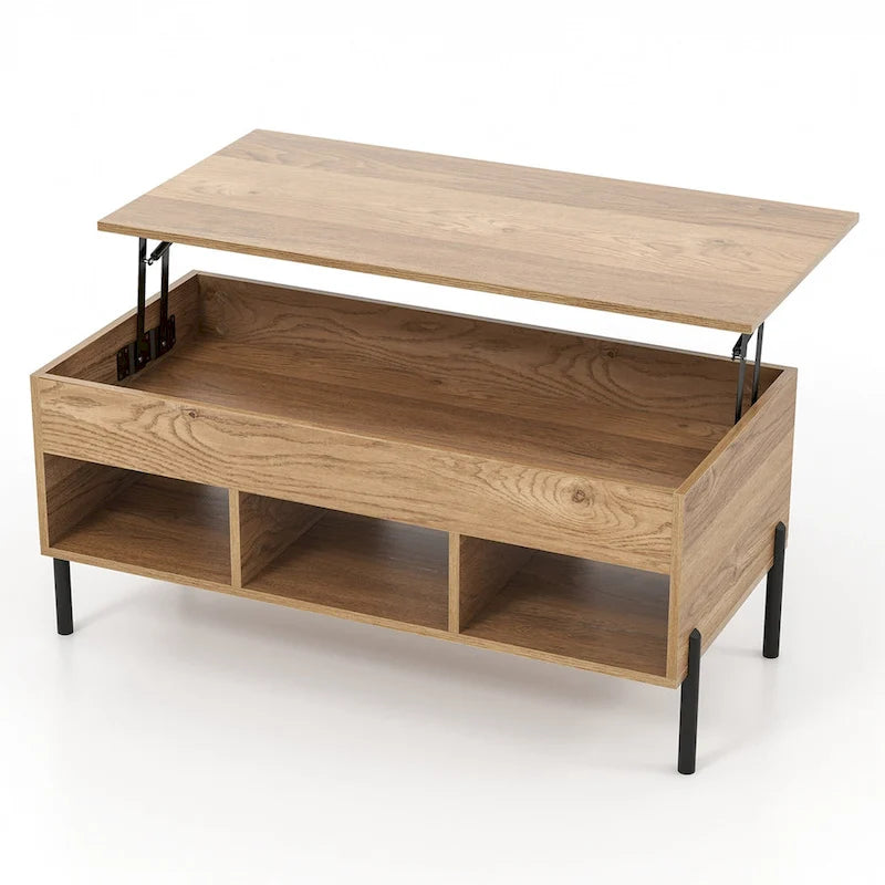 Lift Top Coffee Table with Storage Compartment & 3 Open See Details