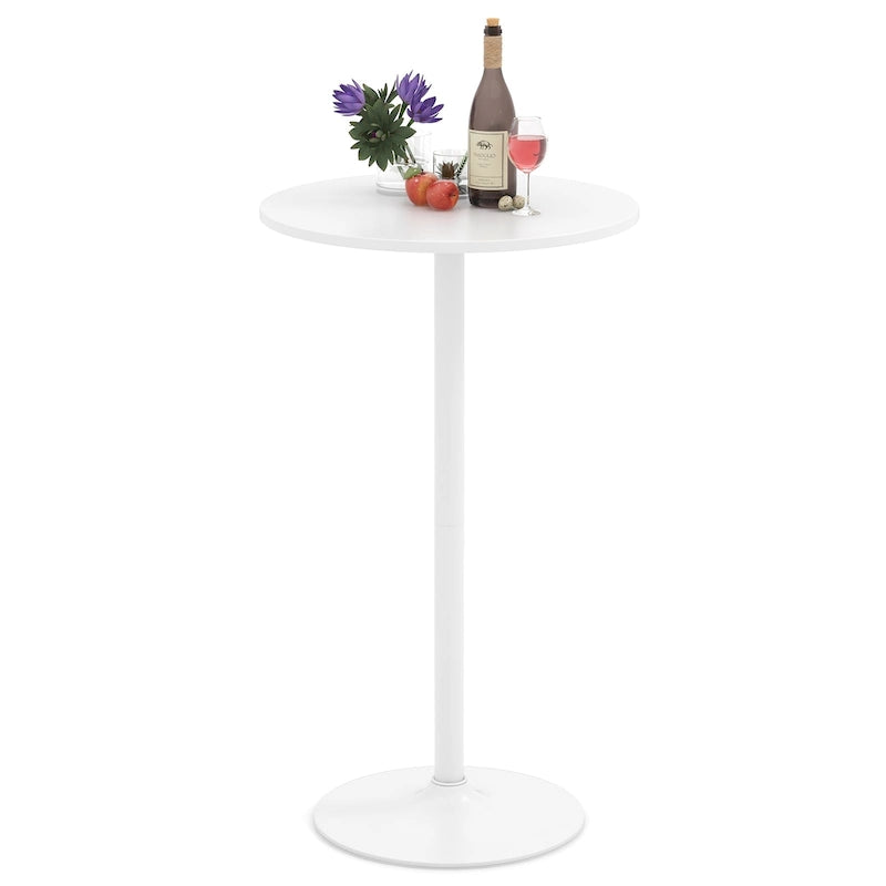 Round Bar Table w/ Adjustable Height & Metal Base Modern Style