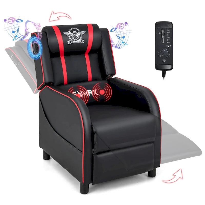 Massage Gaming Recliner Chair PU Leather Single Recliner Sofa