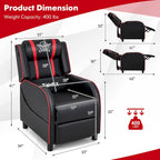 Massage Gaming Recliner Chair PU Leather Single Recliner Sofa