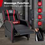 Massage Gaming Recliner Chair PU Leather Single Recliner Sofa