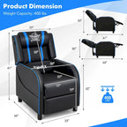Massage Gaming Recliner Chair PU Leather Single Recliner Sofa