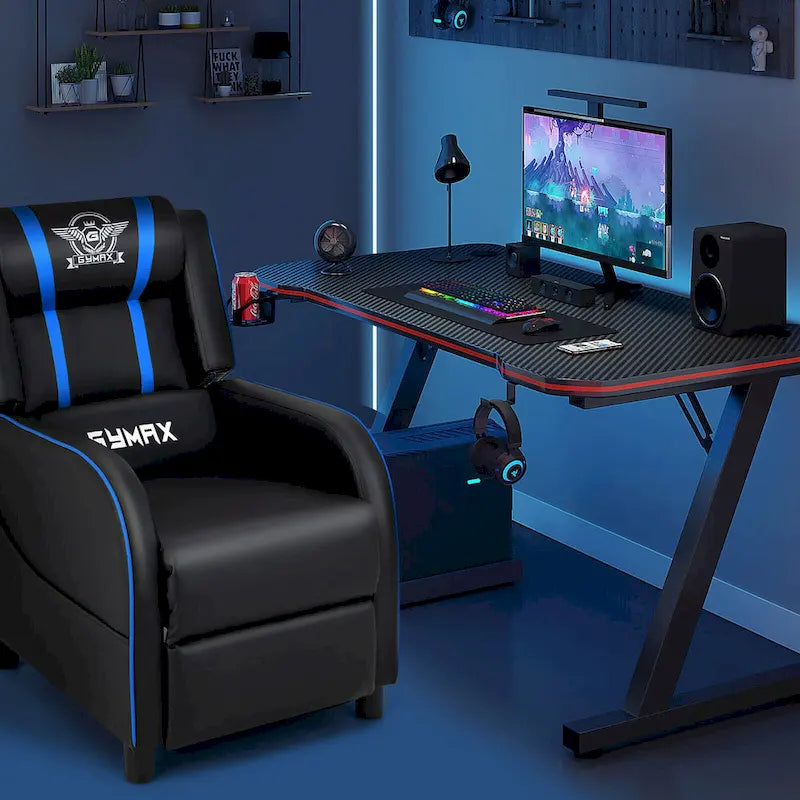 Massage Gaming Recliner Chair PU Leather Single Recliner Sofa