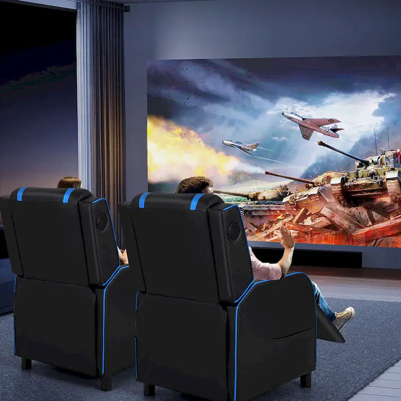 Massage Gaming Recliner Chair PU Leather Single Recliner Sofa