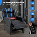 Massage Gaming Recliner Chair PU Leather Single Recliner Sofa