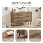 Rustic Style 47.24 Dresser TV Stand with 6 Deep Storage Drawers for Living Room