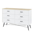 Rustic Style 47.24 Dresser TV Stand with 6 Deep Storage Drawers for Living Room