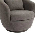 Grey 37.2 Swivel Barrel Chair with Storage