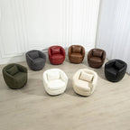 Grey 37.2 Swivel Barrel Chair with Storage