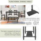 Vintage 6-Piece Counter Height Wooden Dining Table Set with 4 Chairs