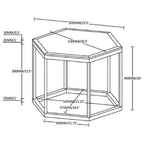Hexagon Glass Top Accent Table