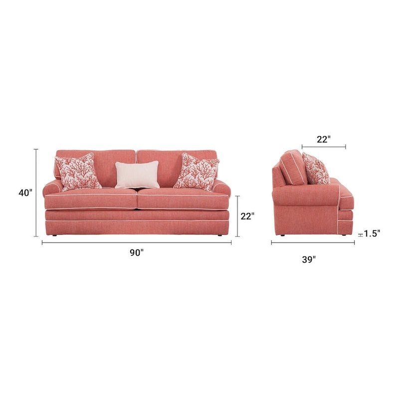 Sofa with Three Matching Pillows