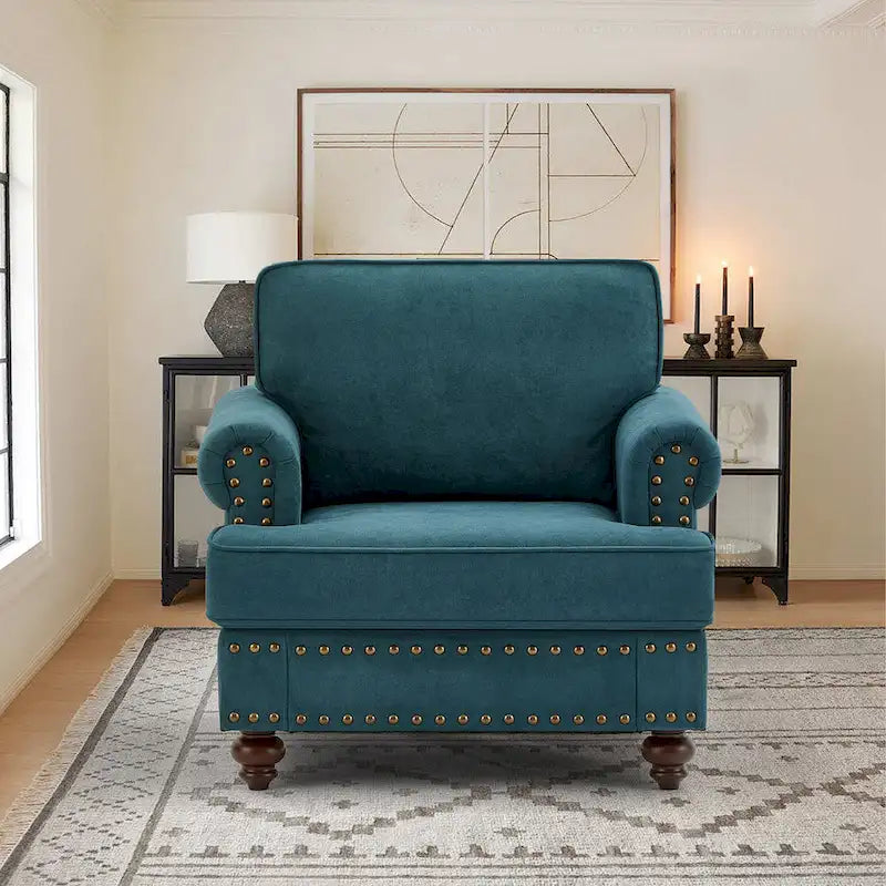 Modern Sofa Chair with Nailhead Rivet Trim 33.07 x 37.20 x 35.43
