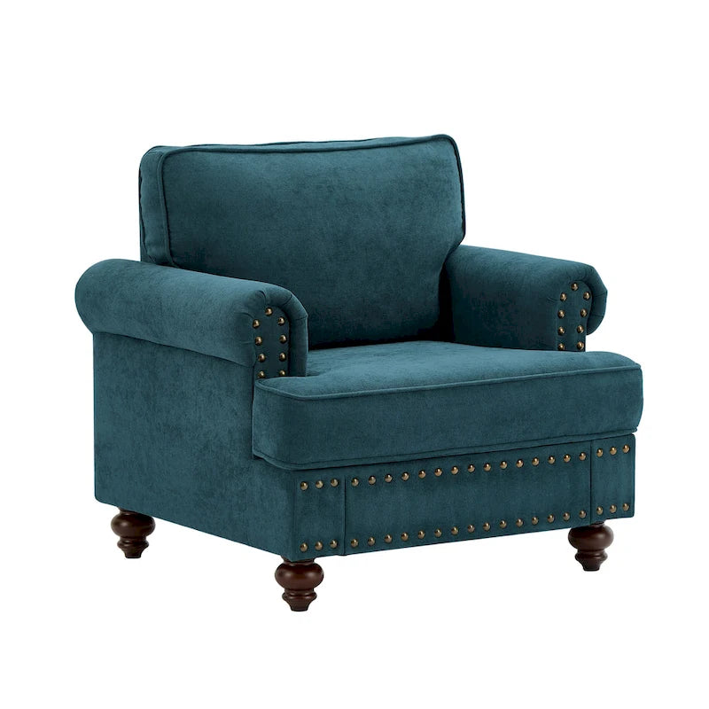 Modern Sofa Chair with Nailhead Rivet Trim 33.07 x 37.20 x 35.43