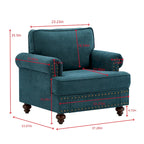 Modern Sofa Chair with Nailhead Rivet Trim 33.07 x 37.20 x 35.43