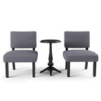 Transitional Grey Wood 3-piece Table with Chair Set