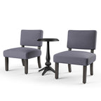 Transitional Grey Wood 3-piece Table with Chair Set