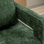 Modern Upholstered Swivel Open-Back Barrel Chair With Pillow