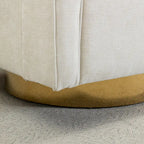 Modern Upholstered Swivel Open-Back Barrel Chair With Pillow