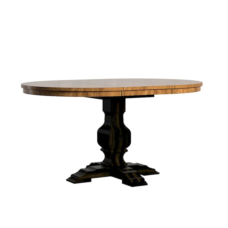Black Extending Oval Wood Table Slat Back 5-piece Dining Set