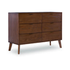Wooden Mid-Century 6-Drawer Dresser