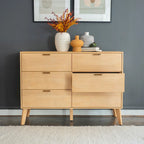 Wooden Mid-Century 6-Drawer Dresser