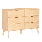Wooden Mid-Century 6-Drawer Dresser