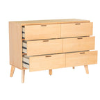 Wooden Mid-Century 6-Drawer Dresser