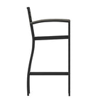 Commercial Grade Outdoor Bar Stool with Armrests and Poly Resin Slats
