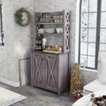 Rustic Wood Multi-shelf Microwave Cabinet