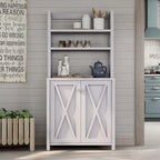 Rustic Wood Multi-shelf Microwave Cabinet