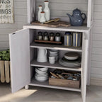 Rustic Wood Multi-shelf Microwave Cabinet