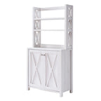 Rustic Wood Multi-shelf Microwave Cabinet