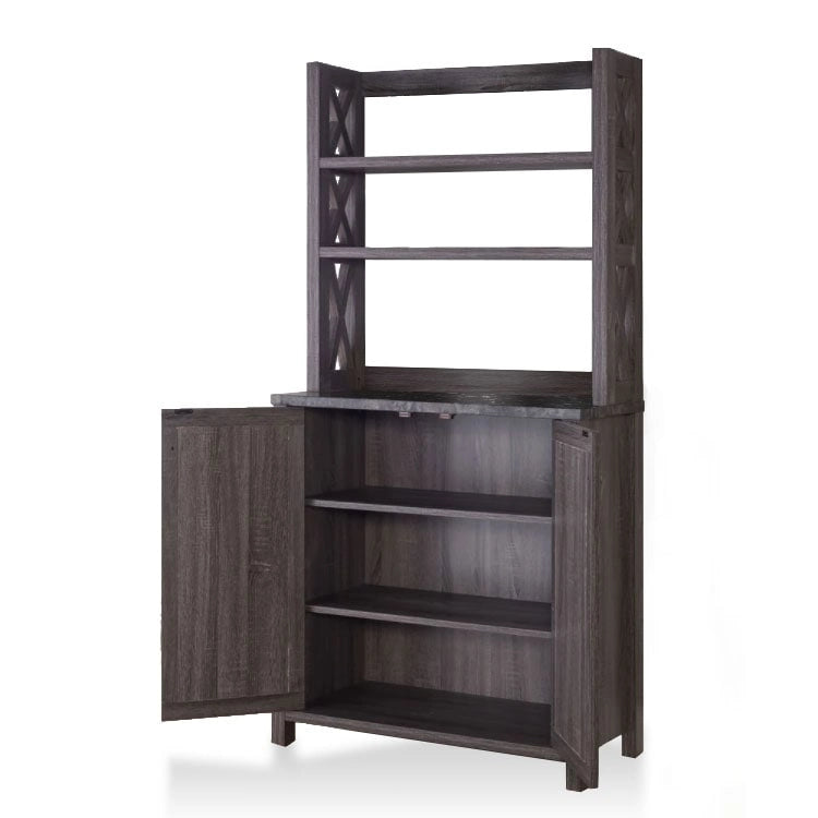Rustic Wood Multi-shelf Microwave Cabinet