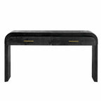 Irresistible Retro Silhouette Console Table: Open Style, Two Top Drawers