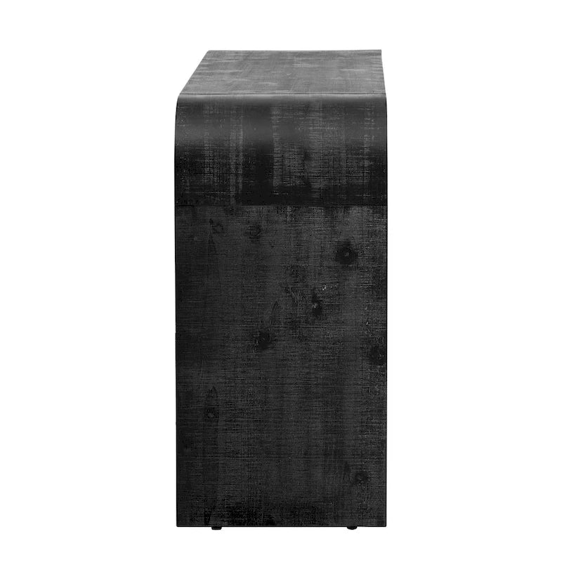 Irresistible Retro Silhouette Console Table: Open Style, Two Top Drawers