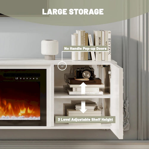 67 MDF Wall Mounted TV Stand with 36 Electric Fireplace