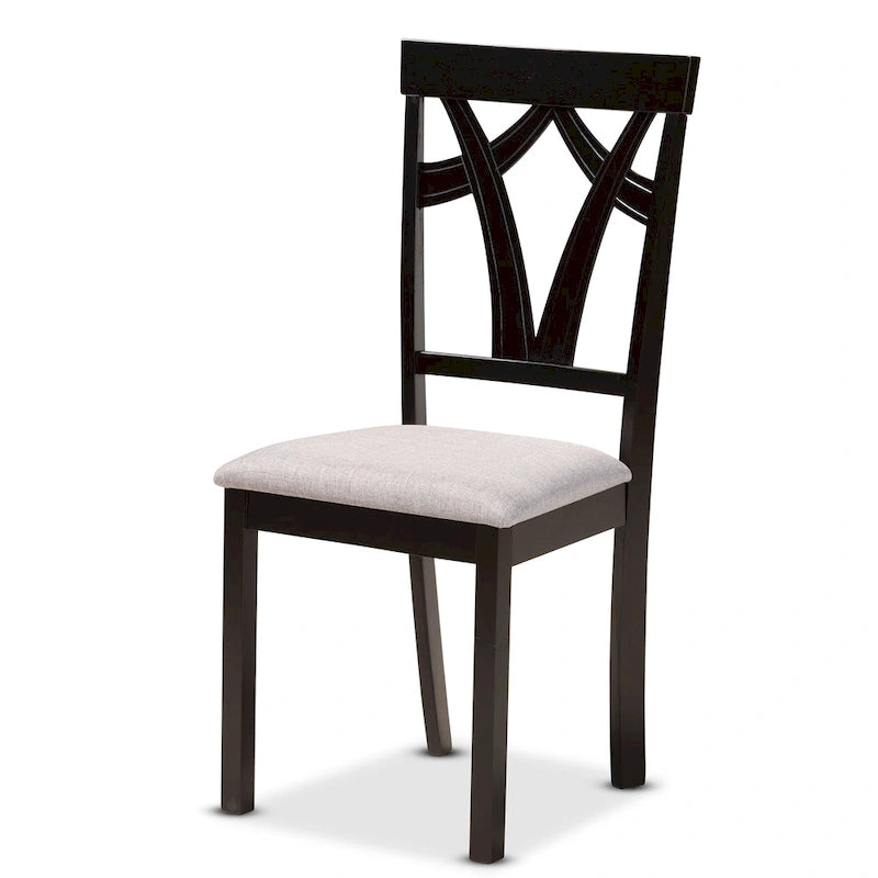 Modern and Contemporary 5-Piece Wood Dining Set-Grey/Dark Brown